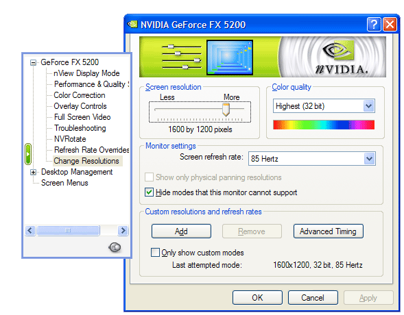 nvidia nview change each monitor graphics card